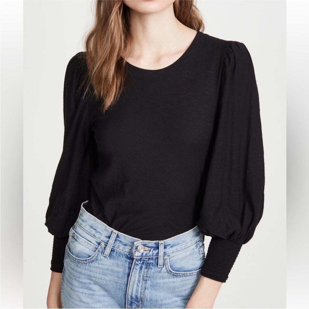 Nation LTD Black Puff Sleeve Blouse